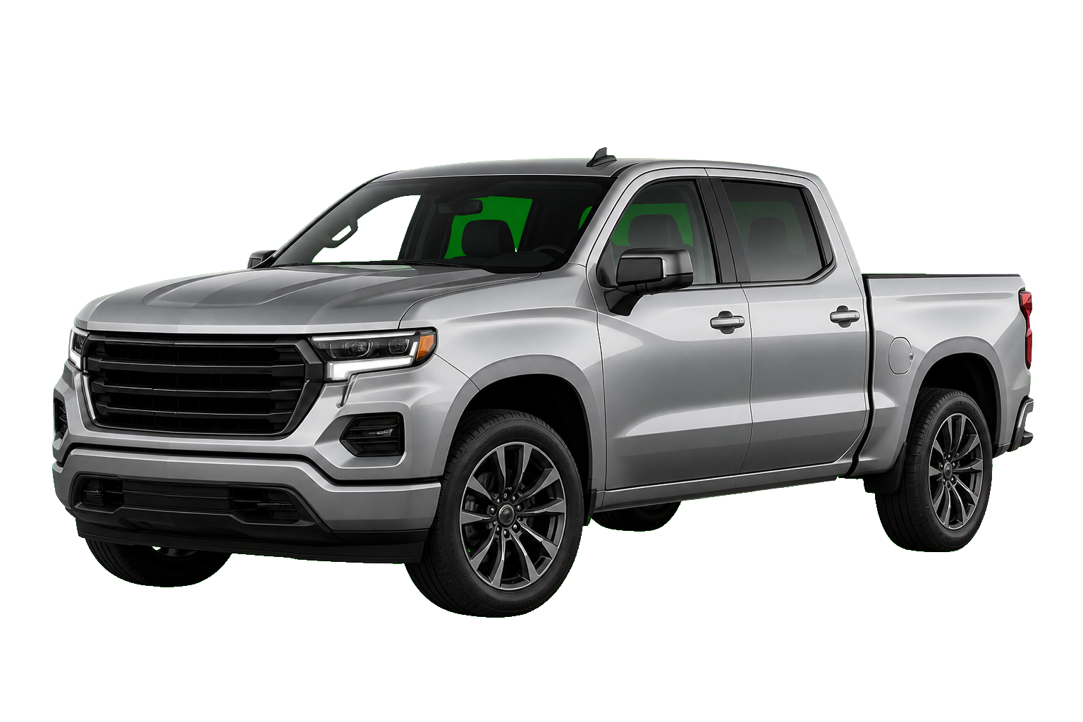 Silver premium pickup truck